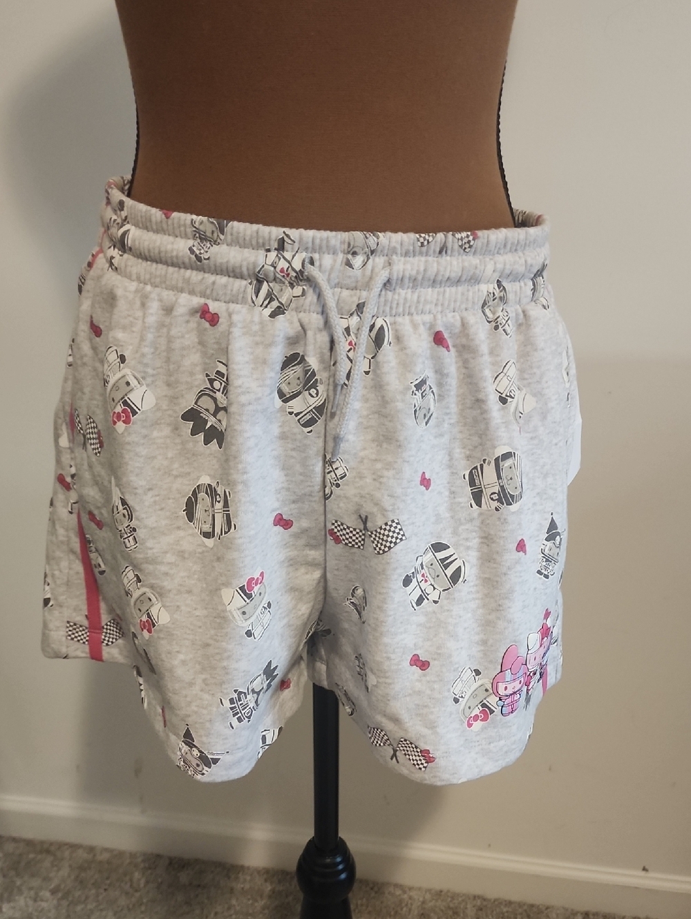 Gray Hello Kitty Character Lounge Shorts - Pink Accents